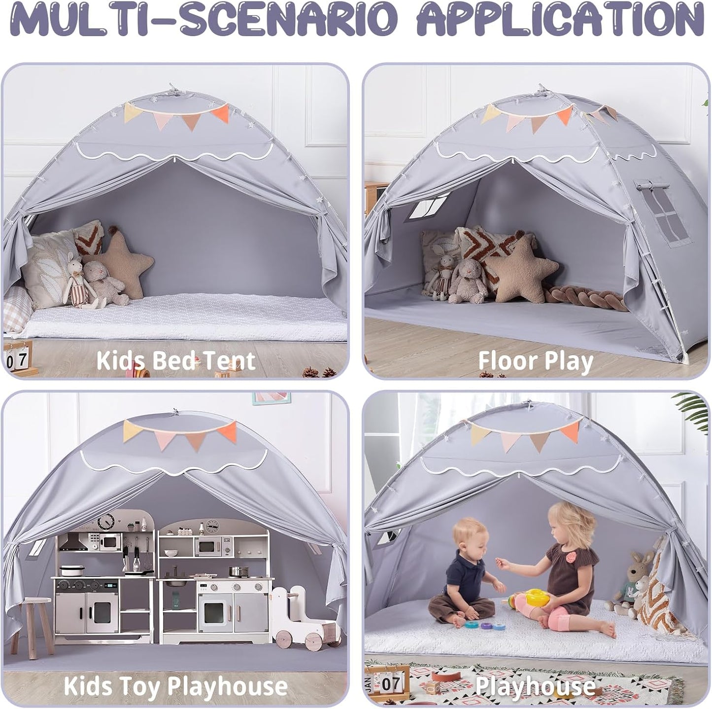 Sumbababy Bed Canopy for Kids：Girls Bed Tent Dream Privacy Sleeping Tents Indoor - Toddler Under Bunk Pink Tent - Girls & Boys Bedroom Privacy Space Sleeping Tents Gifts
